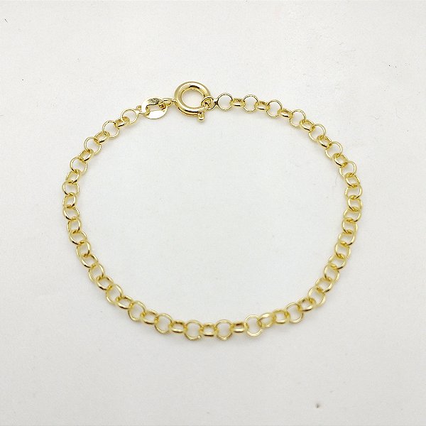 Pulseira  folheada a ouro 18k corrente elo português