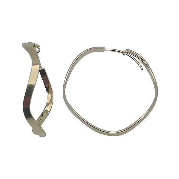 Brincos folhedos a ouro 18k argolas onduladas