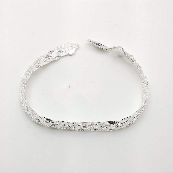 Pulseira de prata 925 fio entrelaçado