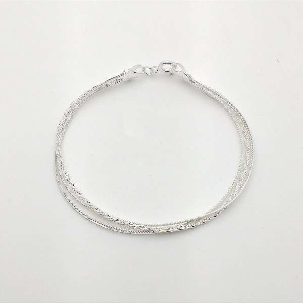 Pulseira de prata 925 três fios