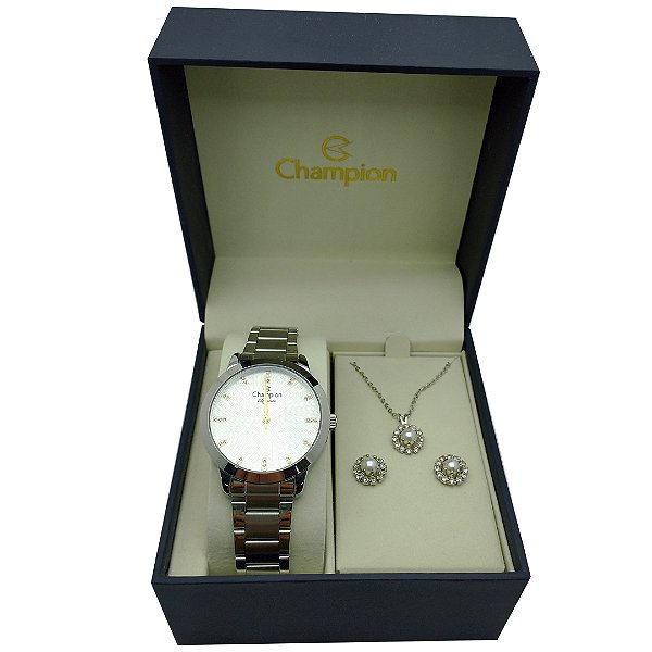 Kit Relógio Champion Feminino Elegance CN25261X