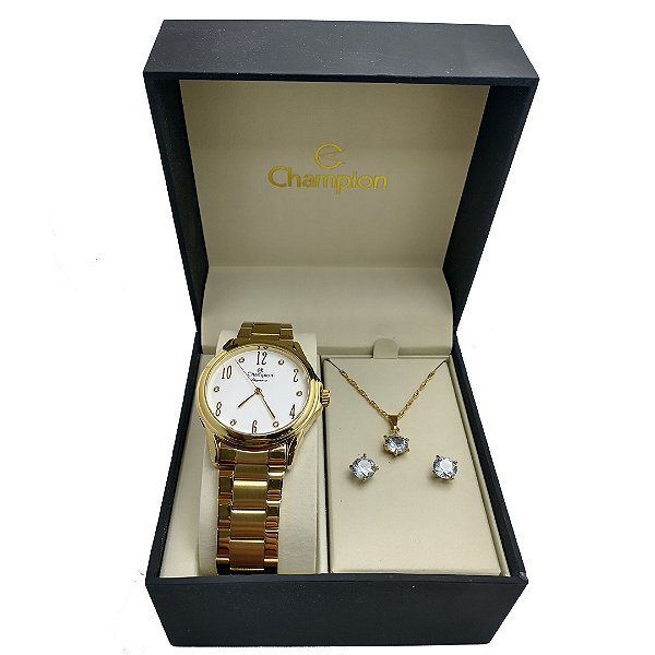 Kit Relógio Champion Feminino Elegance CN26242W