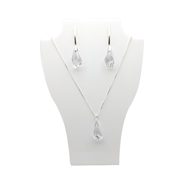 Conjunto de Prata 925 com Corrente Veneziana e Cristal