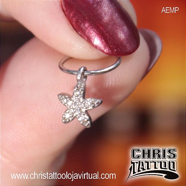 Piercing Argolinha Estrela Do Mar Pingente