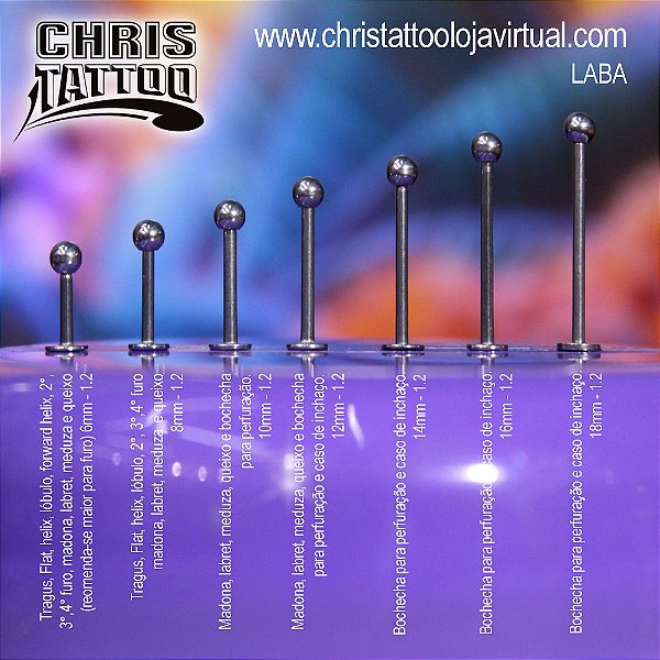 Piercing Labret Para Orelha e Boca