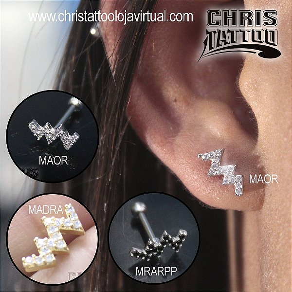 Piercing Delicado em Formato de Raio