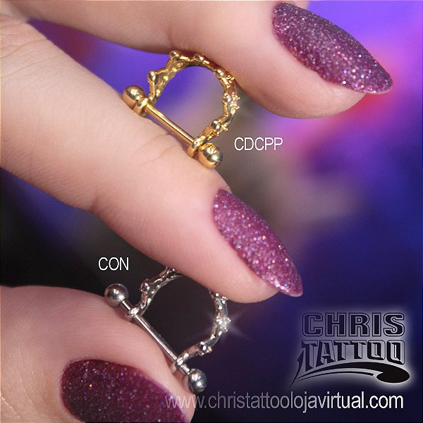Piercing para Conch Coroa Elegante em Aço