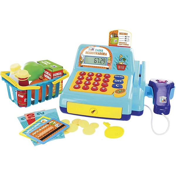 Caixa Registradora Azul Com Luz e Som Creative Fun