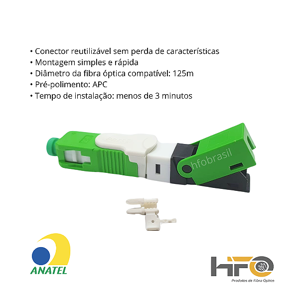 Conectore Oneclick sc/apc reutilizavel HFO