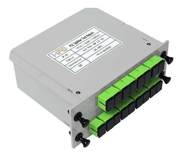 Splitter Box Modular Cassete 1 x 16 sc/apc Divisor Fibra Optica conectorizado Homologado HFO