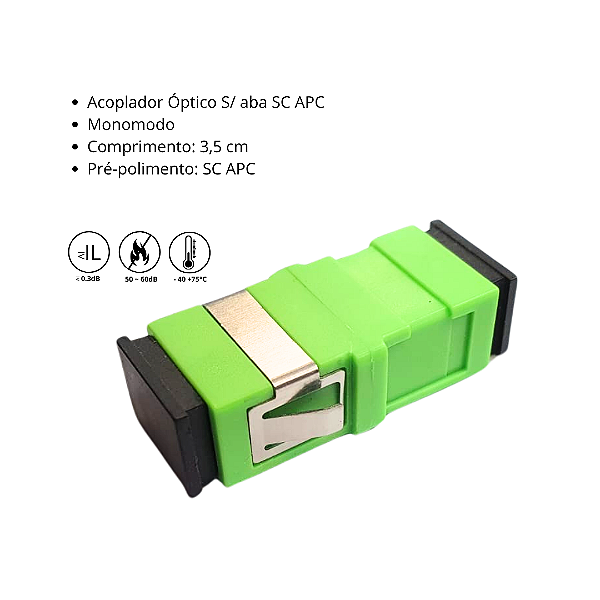 Adaptador sem aba de Fibra Óptica Sc/Apc Hfo Homologado