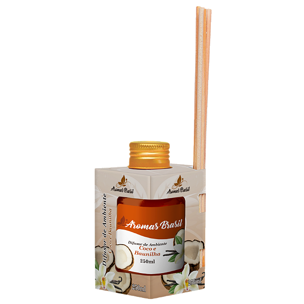 Difusor de Ambientes Aromas Brasil 250ml Coco e Baunilha