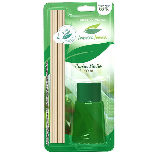 Difusor de Ambientes Blister Amazônia Aromas 120ml Capim Limão