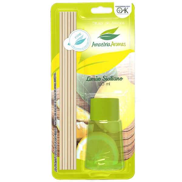 Difusor de Ambientes Blister Amazônia Aromas 120ml Limão Siciliano