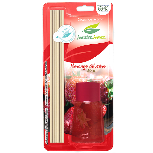 Difusor de Ambientes Blister Amazônia Aromas 120ml Morango Silvestre