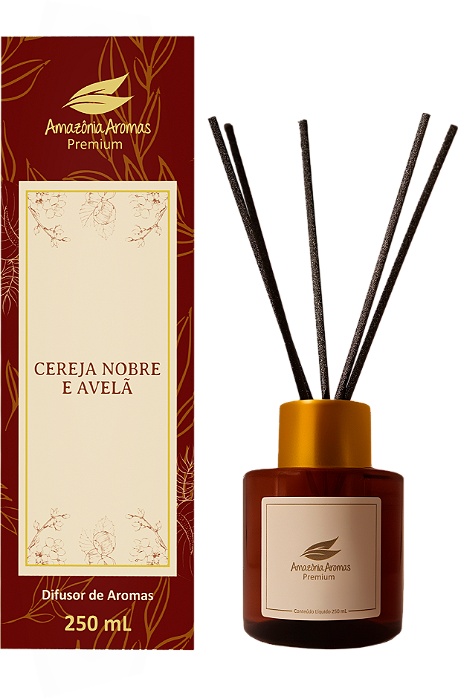 Difusor Premium Amazônia Aromas 250ml Cereja Nobre e Avelâ