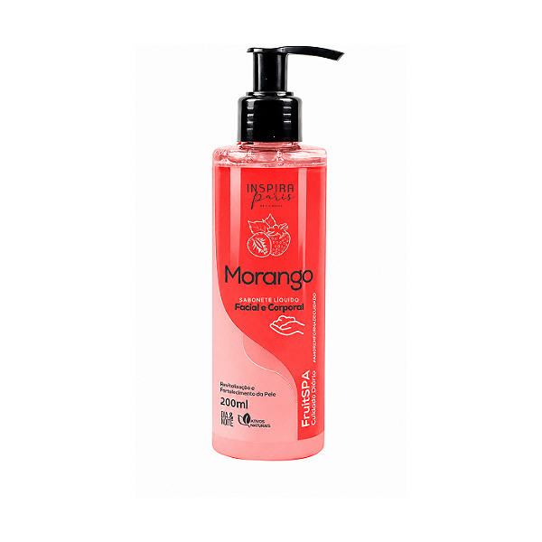 Sabonete Líquido Facial E Corporal Inspira Paris 200Ml Morango