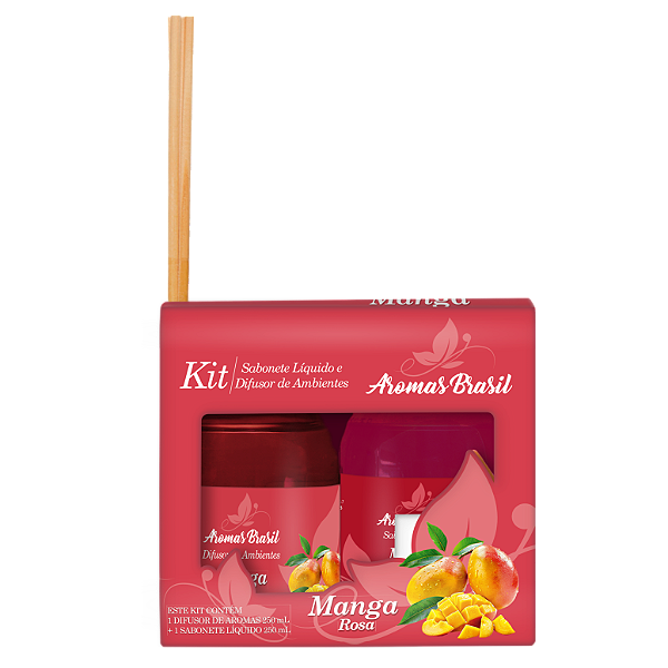 Kit Aromas Brasil Difusor e Sabonete 250ml Manga Rosa