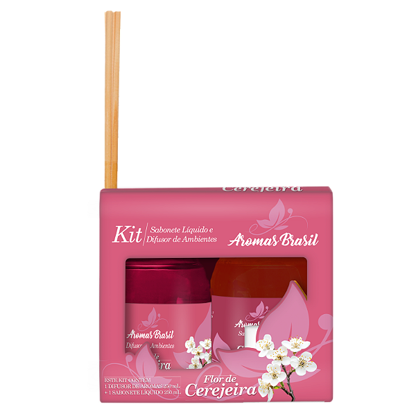 Kit Aromas Brasil Difusor e Sabonete 250ml Flor de Cerejeira