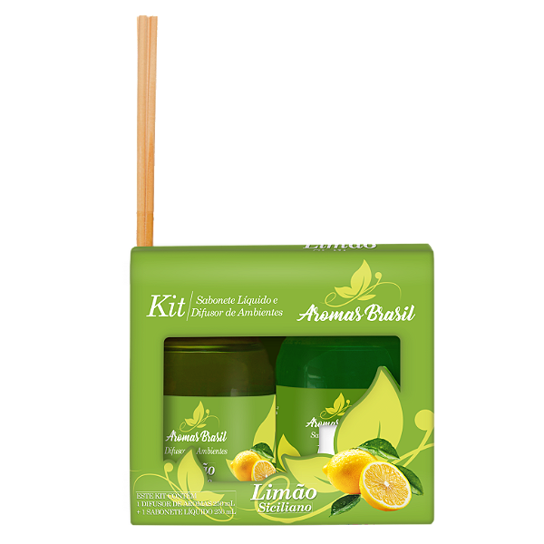 Kit Aromas Brasil Difusor e Sabonete 250ml Limão Siciliano