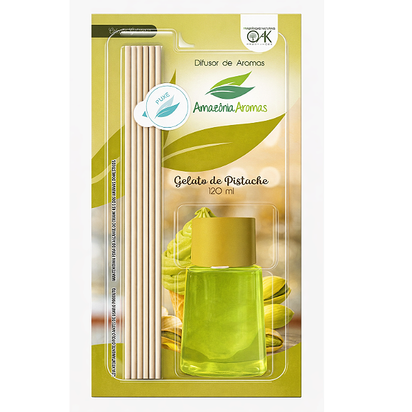 Difusor de Ambientes Blister Amazônia Aromas 120ml Gelato de Pistache