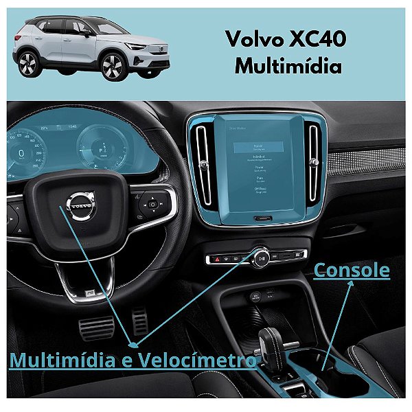 Película Proteção Multimídia Velocímetro  Console Volvo XC40