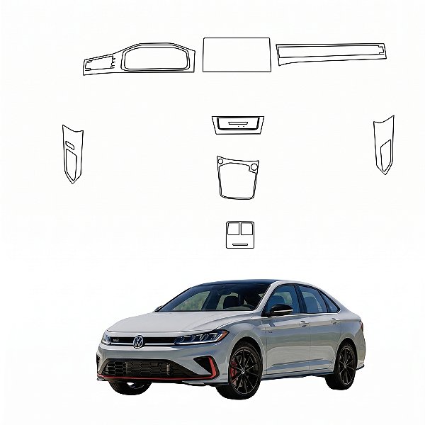 Kit PPF de Proteção Interno Completo - Volkswagen Jetta GLI  - 2025 á 2026