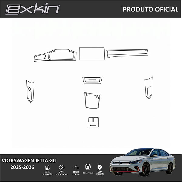 Kit PPF de Proteção Interno Completo - Volkswagen Jetta GLI - 2025 á 2026