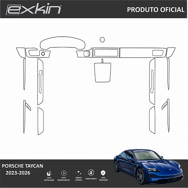 Kit PPF de Proteção Interno Completo - Porsche Taycan - 2023 á 2026