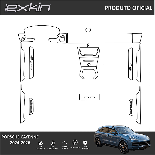 Kit PPF de Proteção Interno Completo - Porsche Cayenne - 2024 á 2026