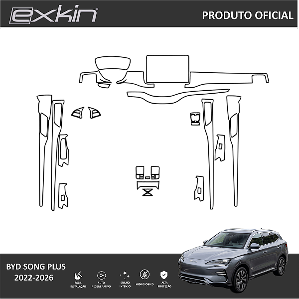 Kit PPF de Proteção Interno Completo - BYD Song Plus - 2022 á 2026
