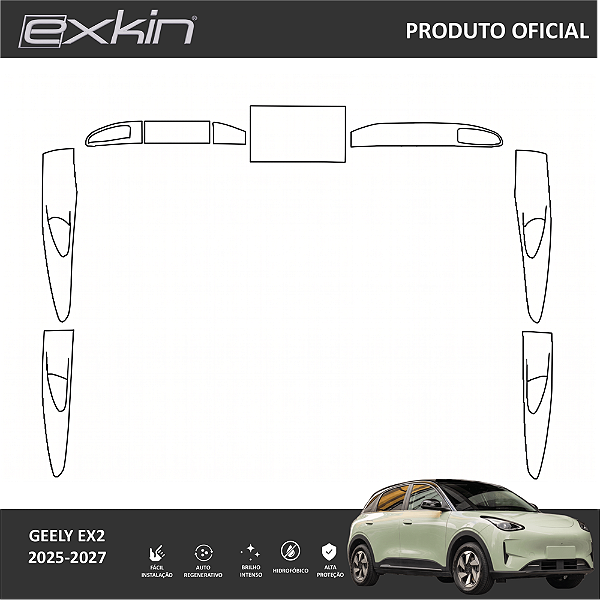 Kit PPF de Proteção Interno Completo - Geely Ex2 - 2025 á 2027