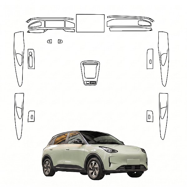 Kit PPF de Proteção Interno Completo - Geely Ex2 - 2025 á 2027