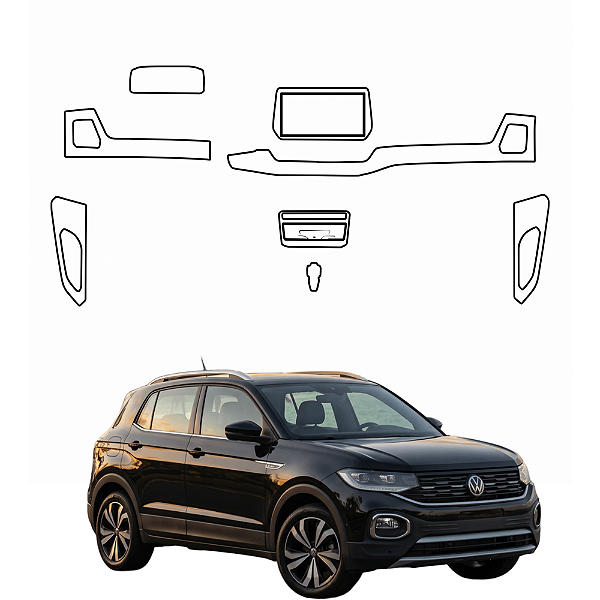 Kit PPF de Proteção Interno Completo - Volkswagen T-Cross - 2024 á 2027