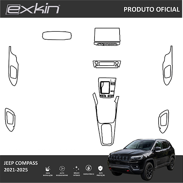 Kit PPF de Proteção Interno Completo - Jeep Compass - 2021 á 2025