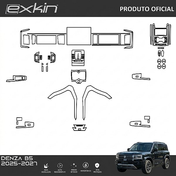 Kit PPF de Proteção Interno Completo - Denza B5 - 2025 á 2027