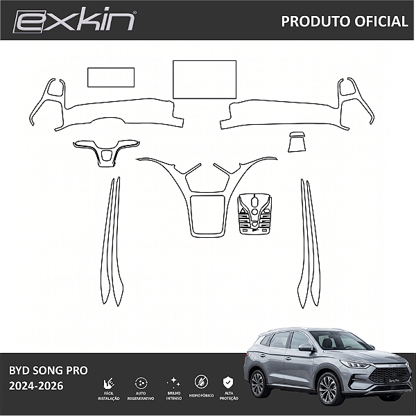 Kit PPF de Proteção Interno Completo - BYD Song Pro - 2024 á 2026