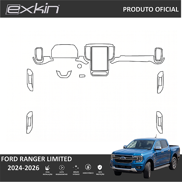 Kit PPF de Proteção Interno Completo - Ford Ranger Limited - 2024 á 2026
