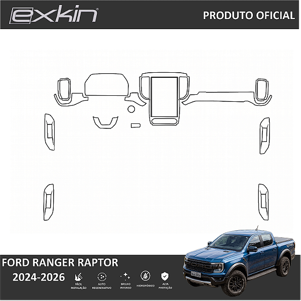 Kit PPF de Proteção Interno Completo - Ford Ranger Raptor - 2024 á 2026