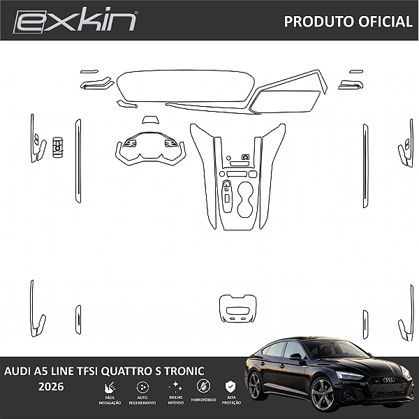 Kit PPF de Proteção Interno Completo - Audi A5 line TFSI quattro S tronic - 2026