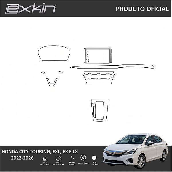Kit PPF de Proteção Interno Completo - Honda City - 2022 - 2026