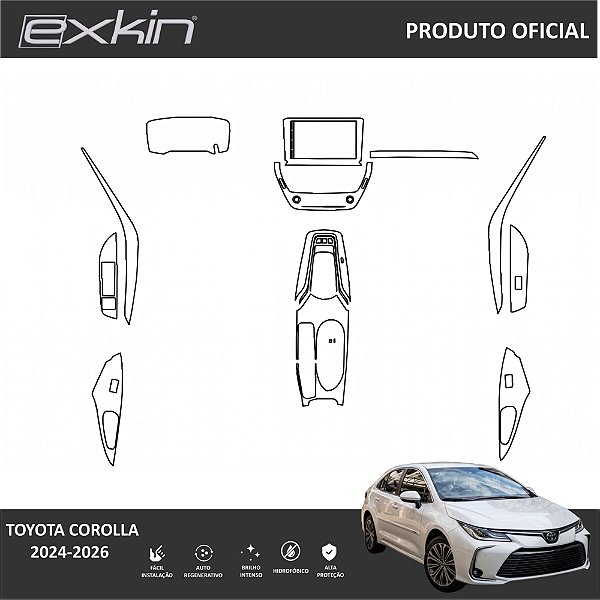 Kit PPF de Proteção Interno Completo - Toyota Corolla - 2024 á 2026
