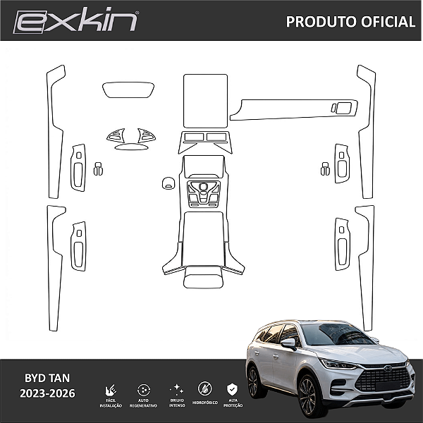 Kit PPF de Proteção Interno Completo - BYD Tan - 2023 á 2026