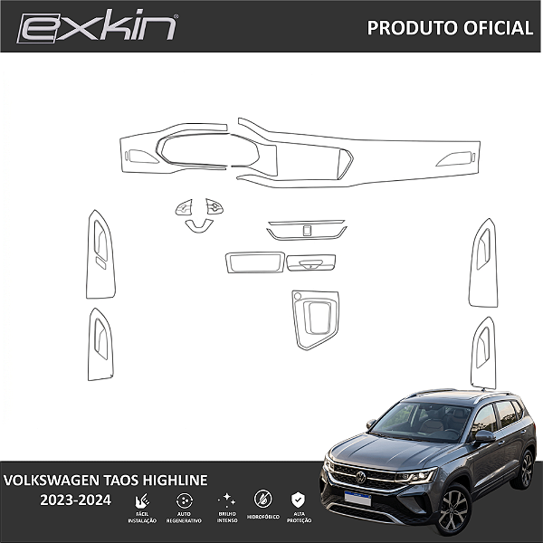 Kit PPF de Proteção Interno Completo - Volkswagen Taos Highline - 2023 á 2024