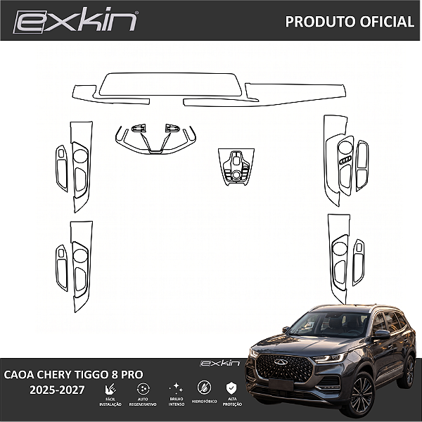Kit PPF de Proteção Interno Completo - Caoa Chery Tiggo 8 Pro - 2025 á 2027
