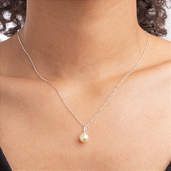 GARGANTILHA  PEROLA SHELL PRATA 925