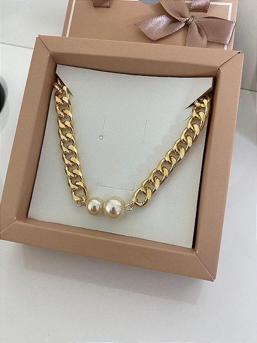 COLAR ELOS COM 2 PEROLAS