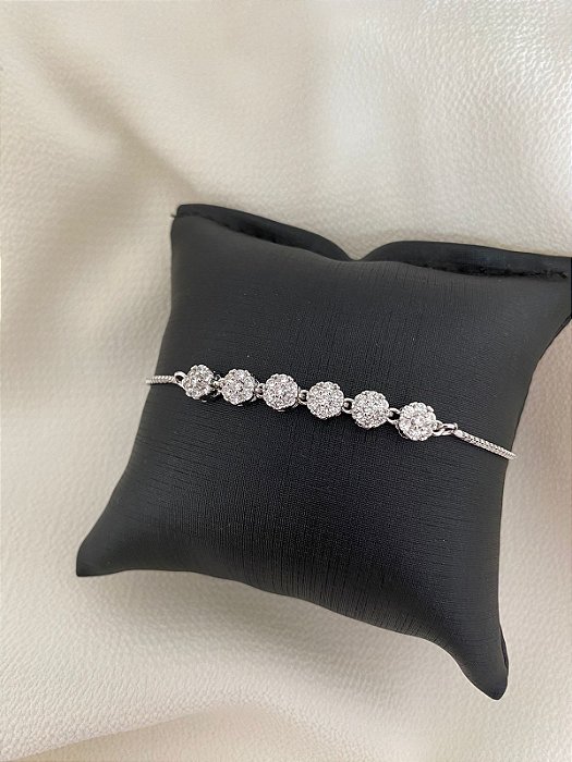 PULSEIRA FLOR CRAVEJADA - PREMIUM BIJUTERIAS