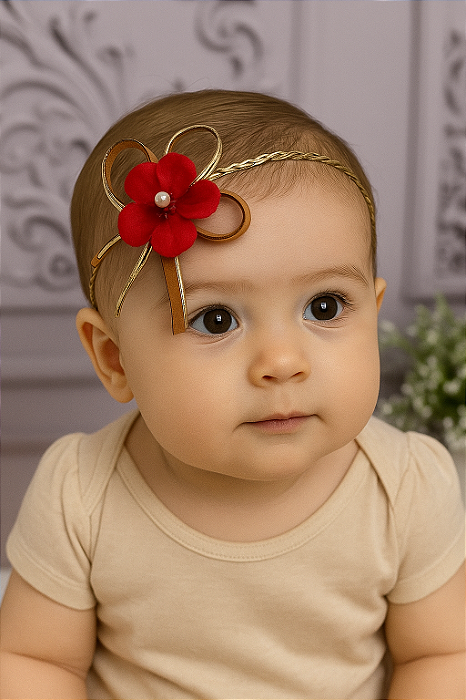 Tiara Flor Vermelha