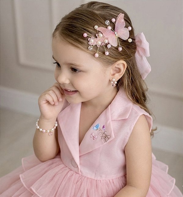 Laço Borboleta Encantada Rosa